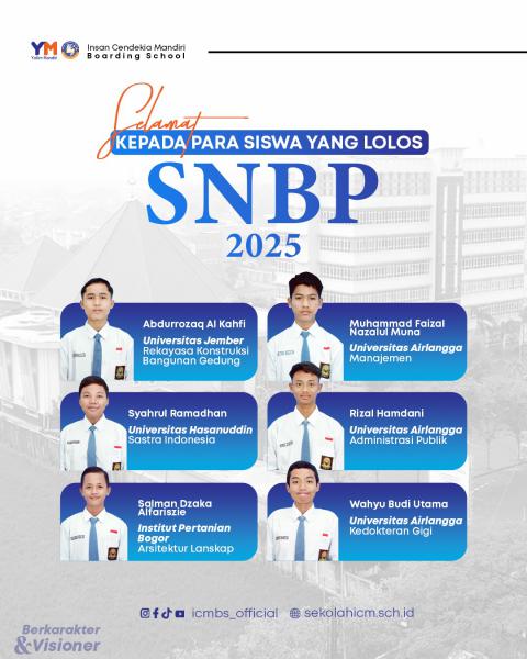 Siswa SMA Insan Cendekia Mandiri Boarding School Lolos SNBP 2025