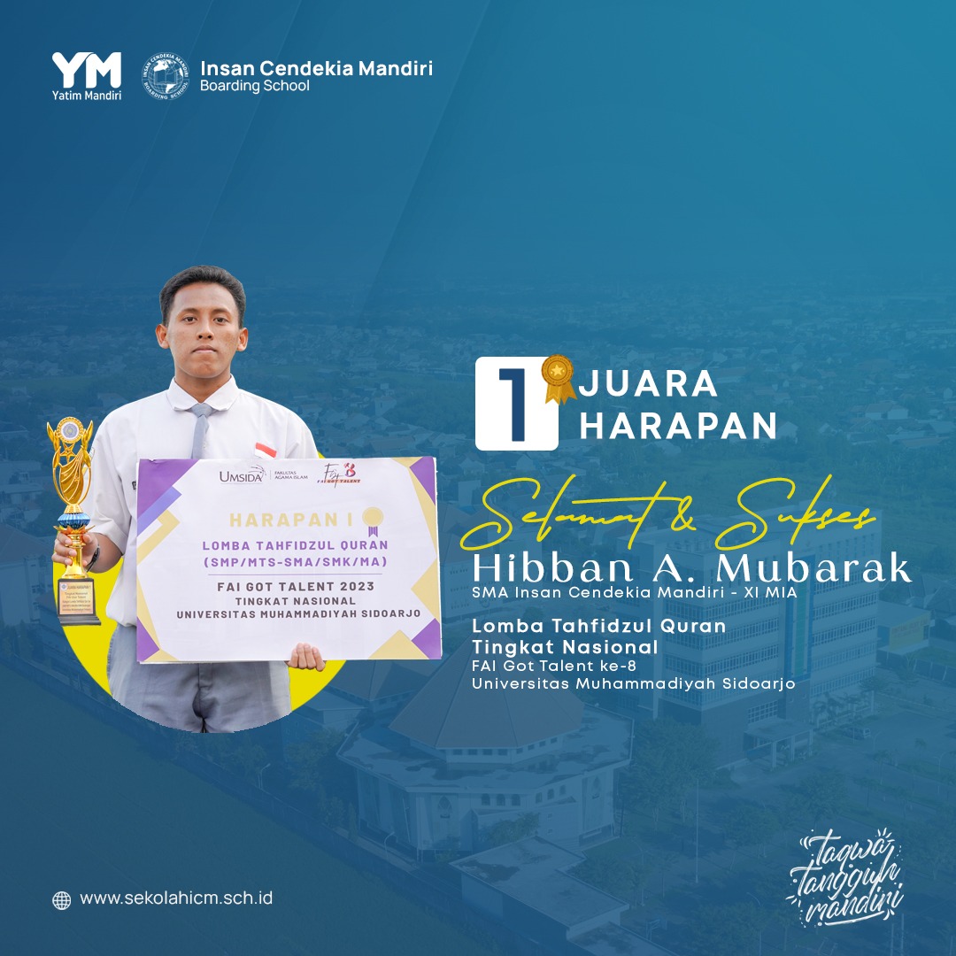 Siswa SMA Sekolah ICM Meraih Juara Harapan 1 pada Lomba Tahfidzul Quran Tingkat Nasional